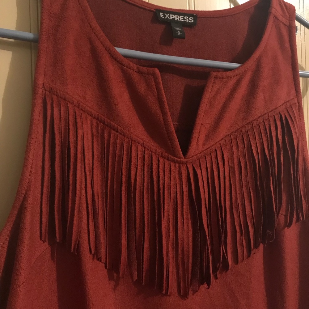 Burnt Orange Suede Express Dress